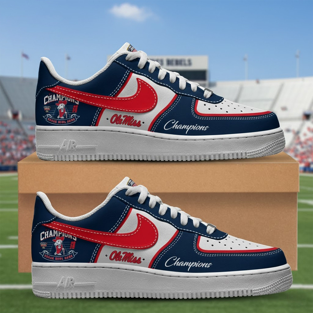Ole Miss Rebels Sugar Bowl Champions 2026 Air Force 1 Shoes Sneakers