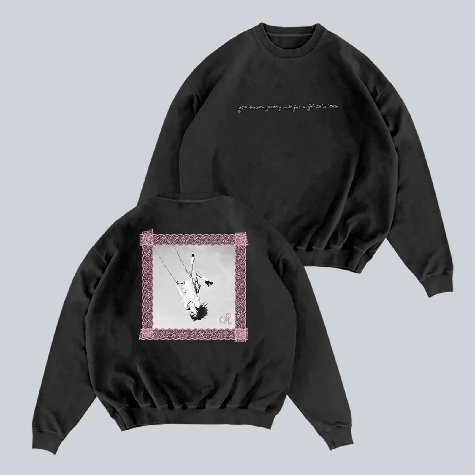Olivia Rodrigo Merch Ivory Lace Album Cover Sweatshirt 90s Vintage Clothes Pop Music Fans Gift