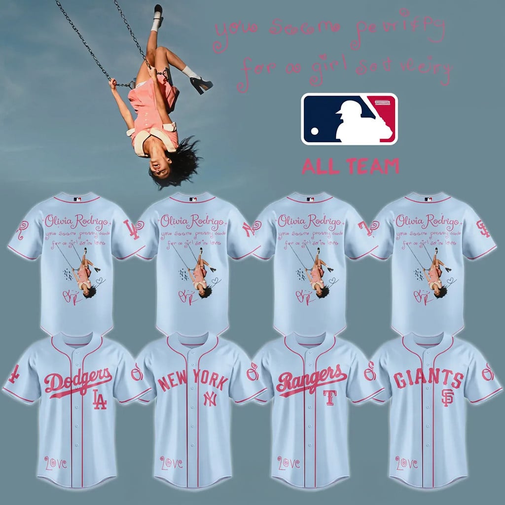 Olivia Rodrigo X MLB You Seem Pretty Sad Lyric Baseball Jersey 2026 Fan Merch Best Gifts