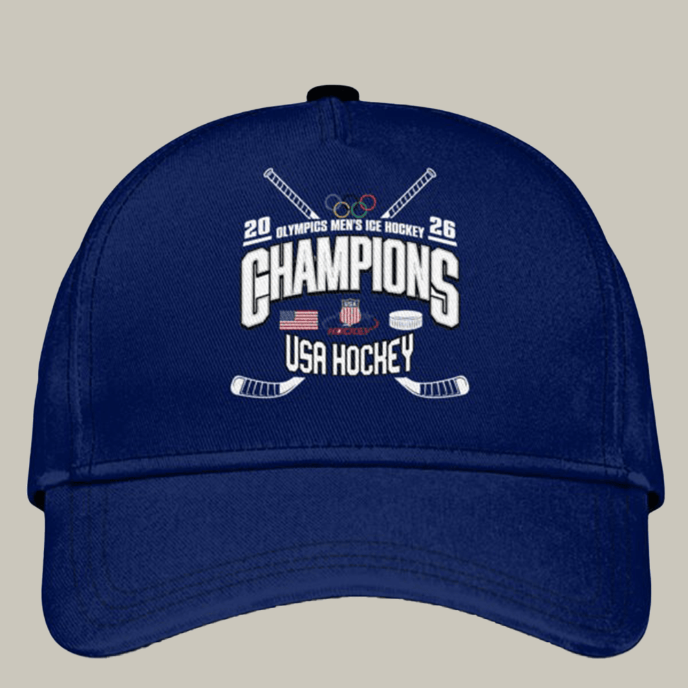 Olympic Men's Ice Hockey Champions 2026 Hat USA Hockey Gold Baseball Cap Gift Idea