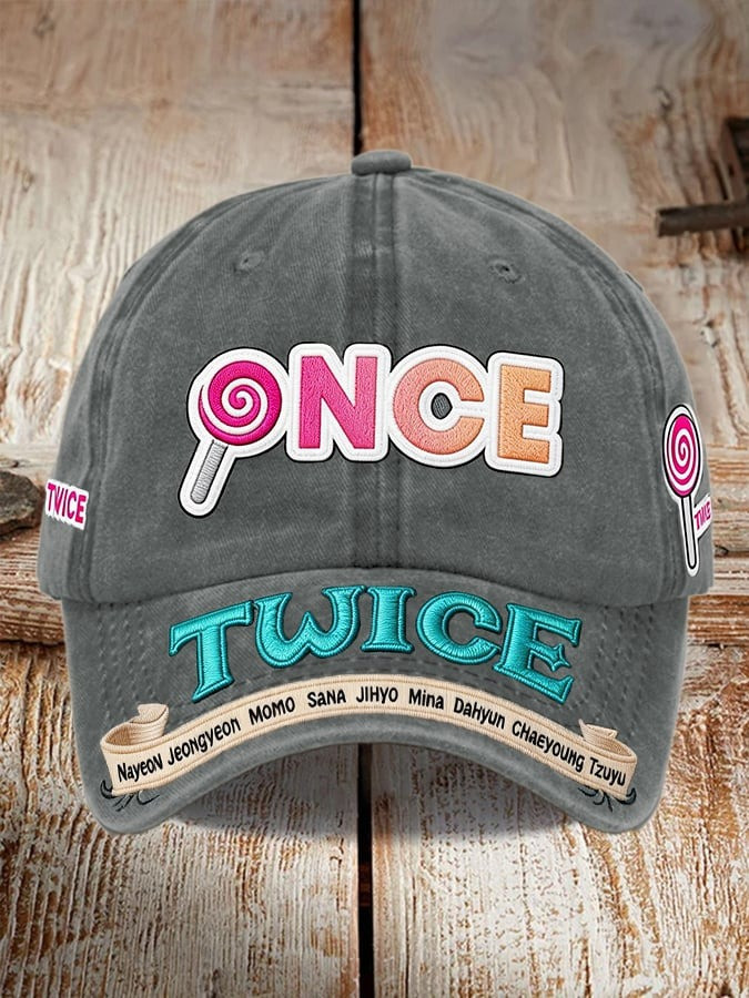 ONCE TWICE Baseball Cap Candy Lollipop ONCE Fandom Dad Hat Gift For Fans