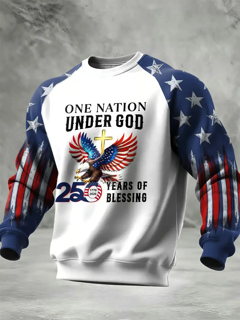 One Nation Under God 250 Years Of Blessing Patriotic Sweatshirt 1776 2026 American Gift For Dad One Nation Under God 250 Years Of Blessing Patriotic Sweatshirt 1776 2026 American Gift For Dad - Image 1