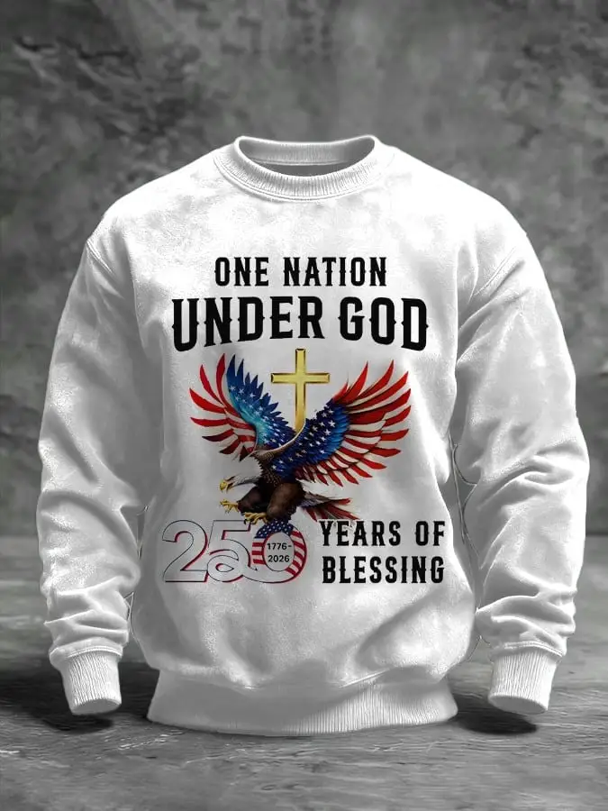 One Nation Under God Sweatshirt 250 Years Of Blessings Crewneck Gift For Dad