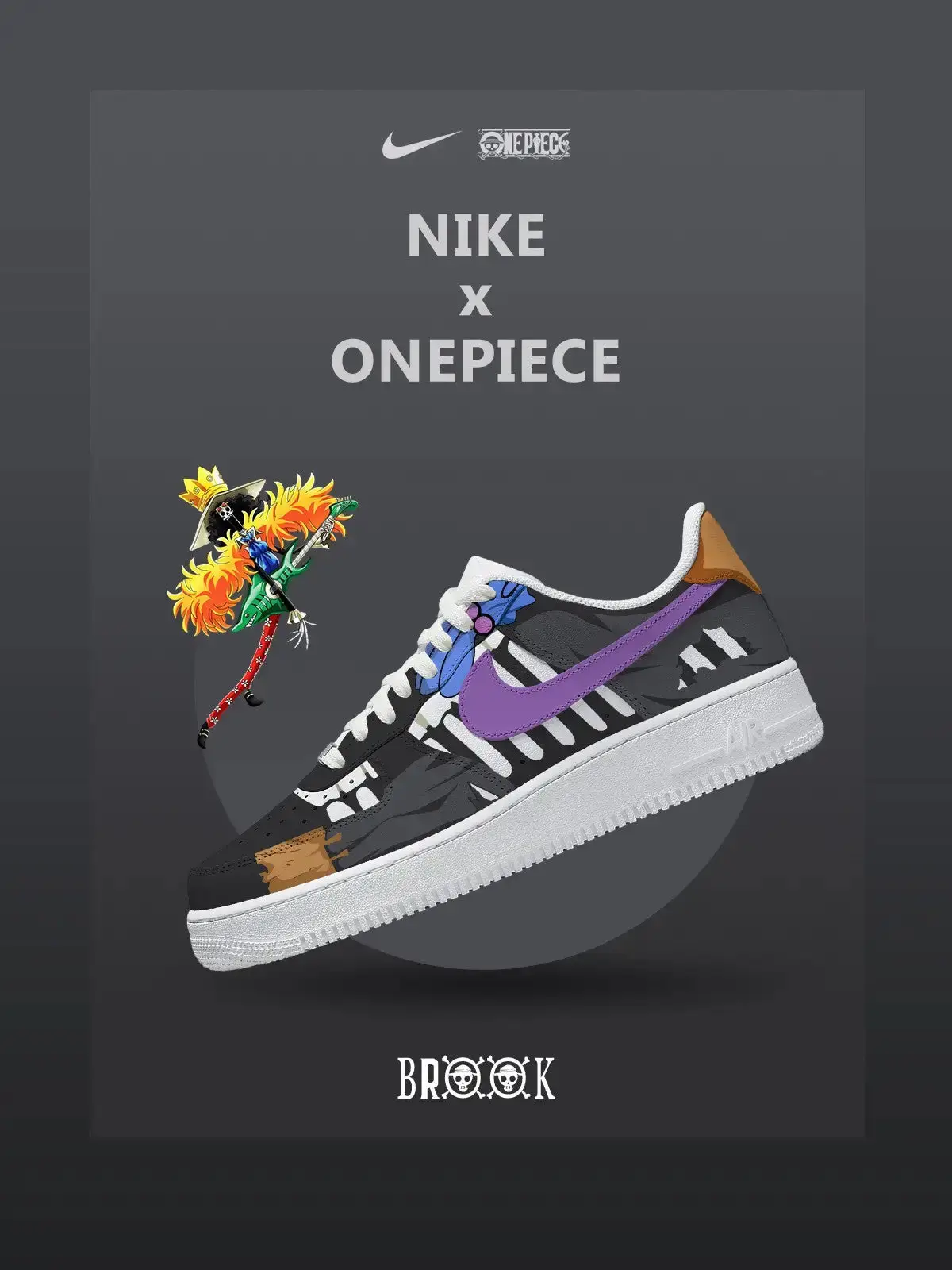 One Piece Soul King Brook Air Force 1 Shoes Sneakers One Piece Soul King Brook Air Force 1 Shoes Sneakers - Image 1