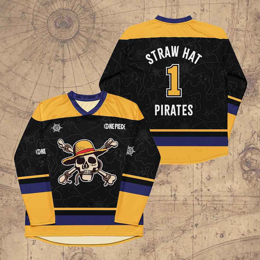 One Piece Straw Hat Pirates Hockey Jersey King Of Pirates Apparel Gift for Him