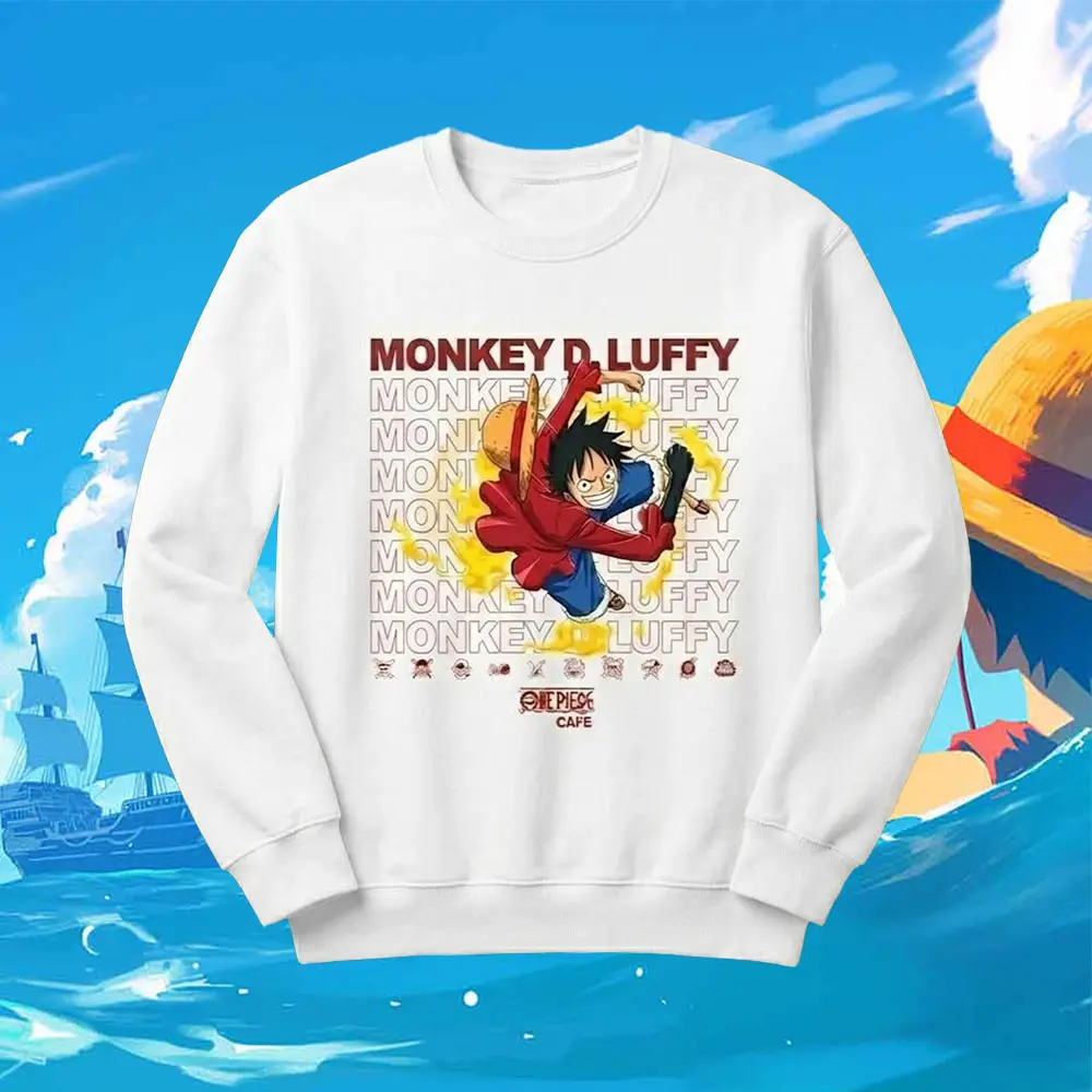 One Piece x Popeyes Monkey D. Luffy Sweatshirt One Piece Anime Apparel Unique Gift Ideas For Friends