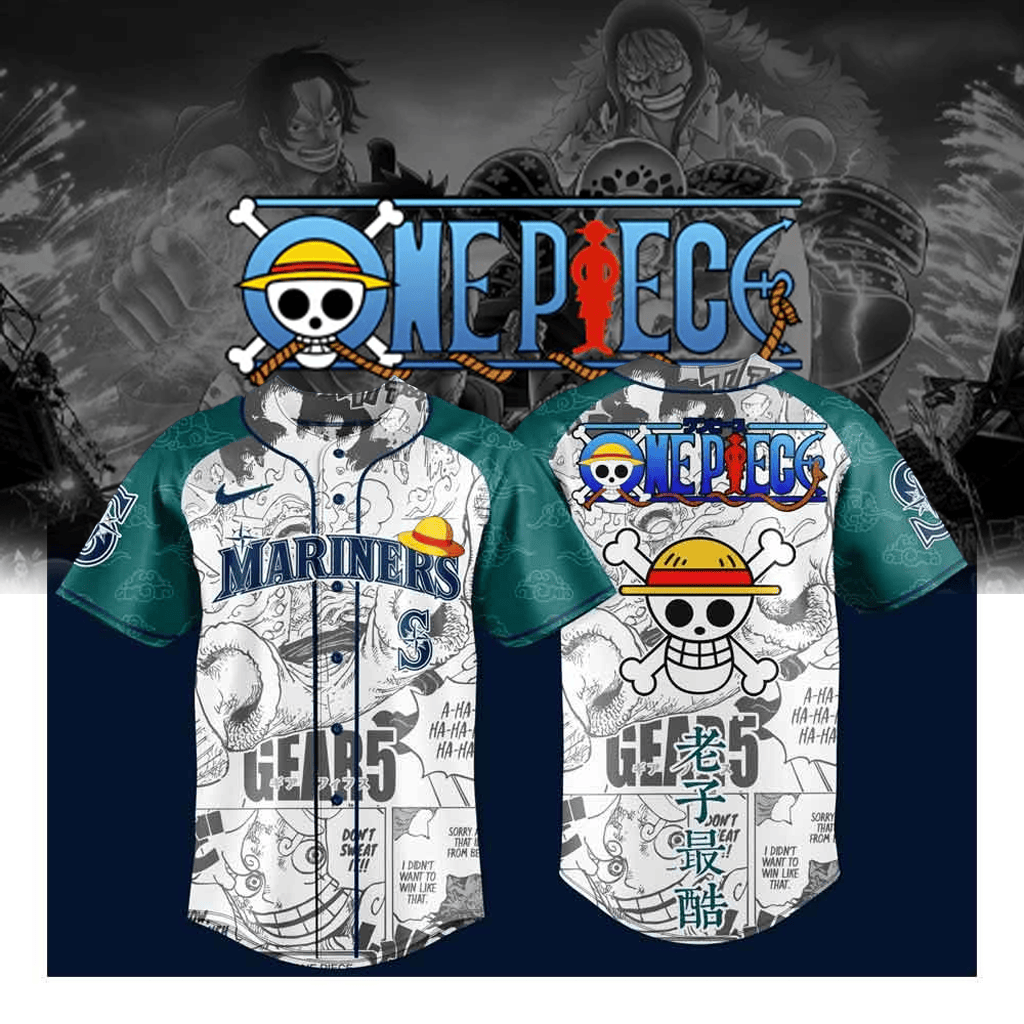 One Piece X Seattle Mariners Baseball Jersey Best Gifts For Baseball Fans