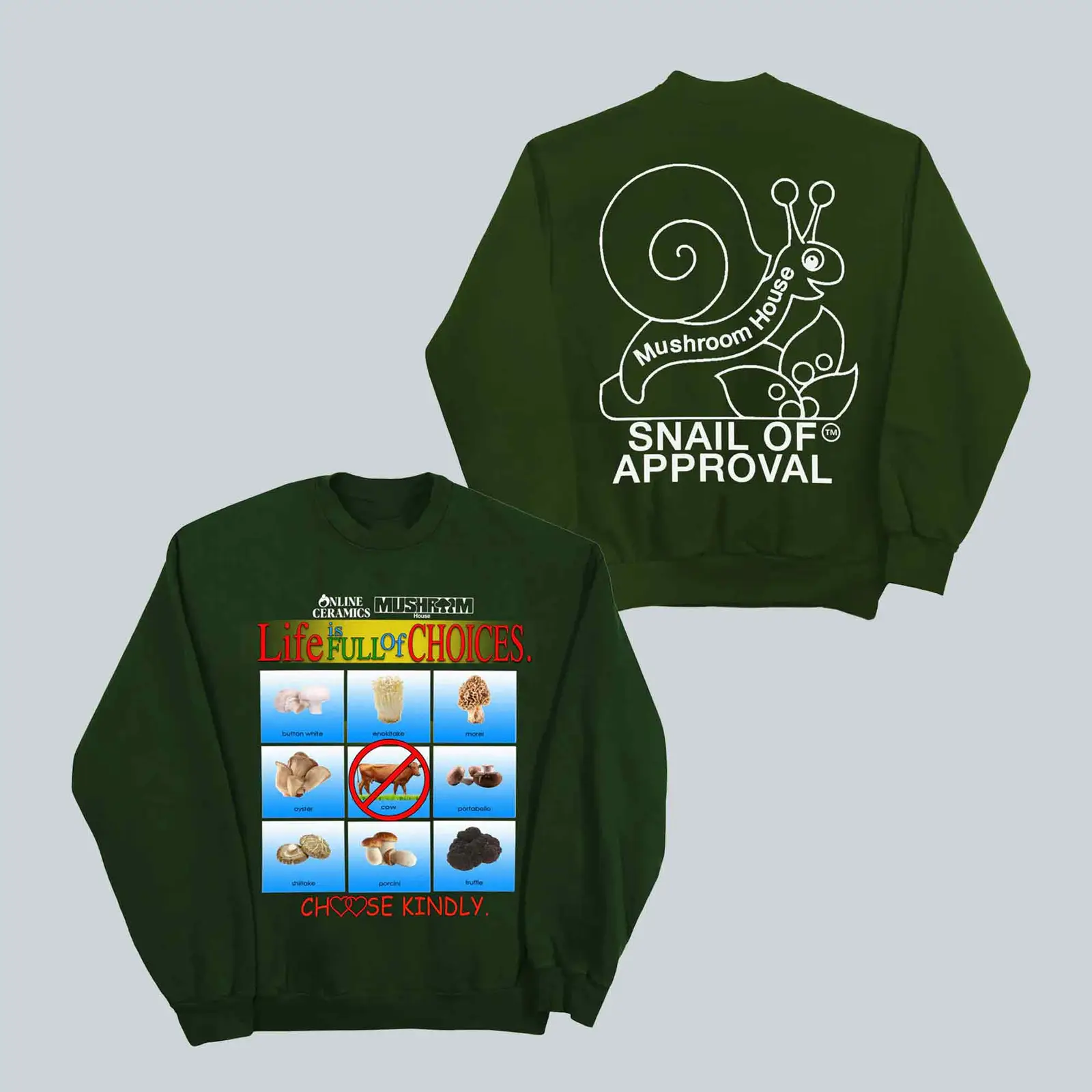 Online Ceramics Merch Eat Mushrooms Sweatshirt Casual Wear Gift For Him Her