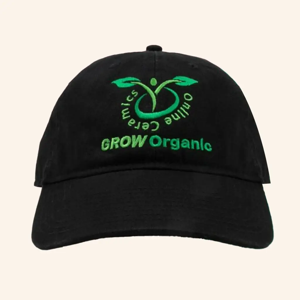 Online Ceramics Merch Grow Organic Black Embroidered Hat Gifts For Father -WearandDecor
