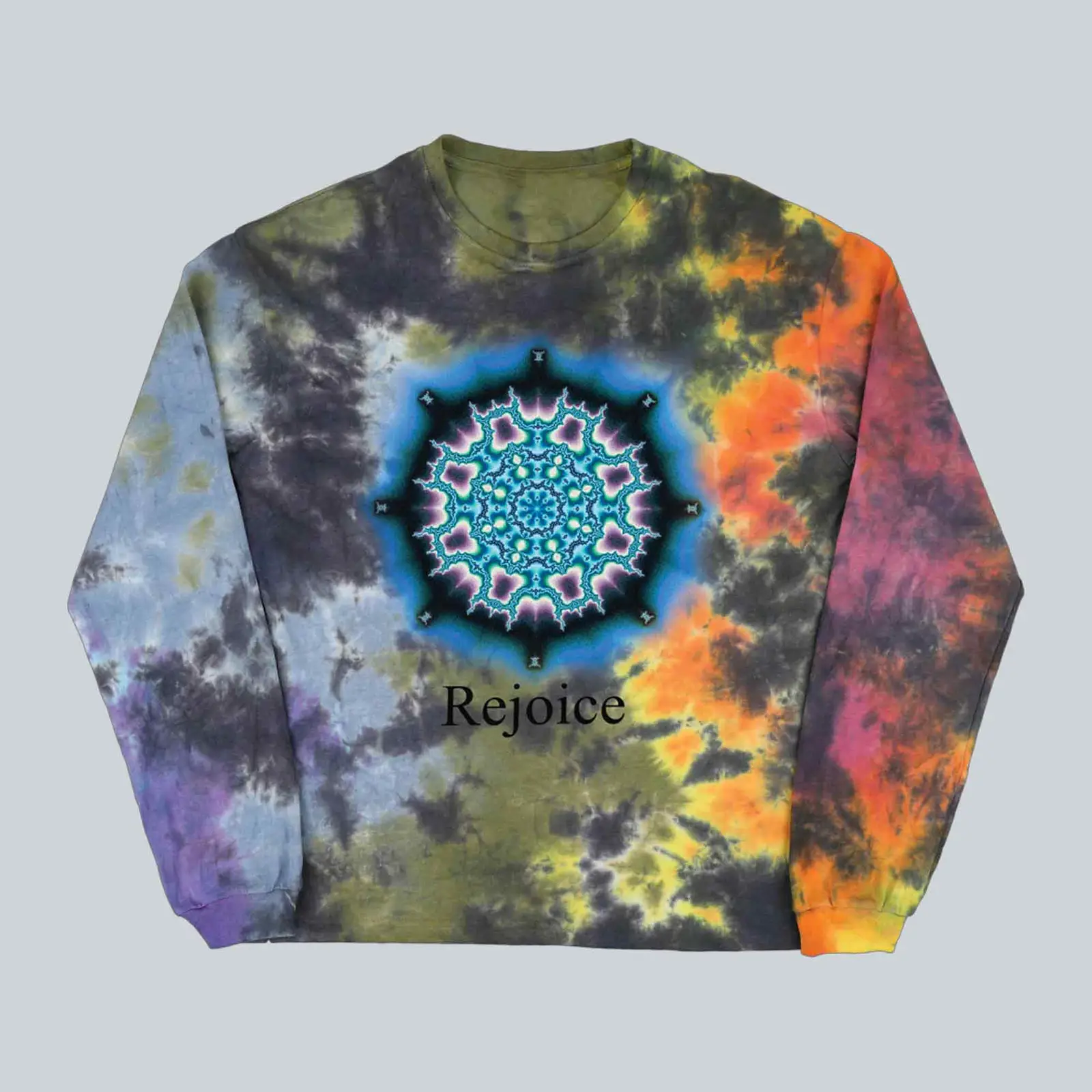 Online Ceramics Merch Rejoice Tie Dye Sweatshirt Boho Hippie Aesthetic Clothes Gift For Her Him Online Ceramics Merch Rejoice Tie Dye Sweatshirt Boho Hippie Aesthetic Clothes Gift For Her Him - Image 1
