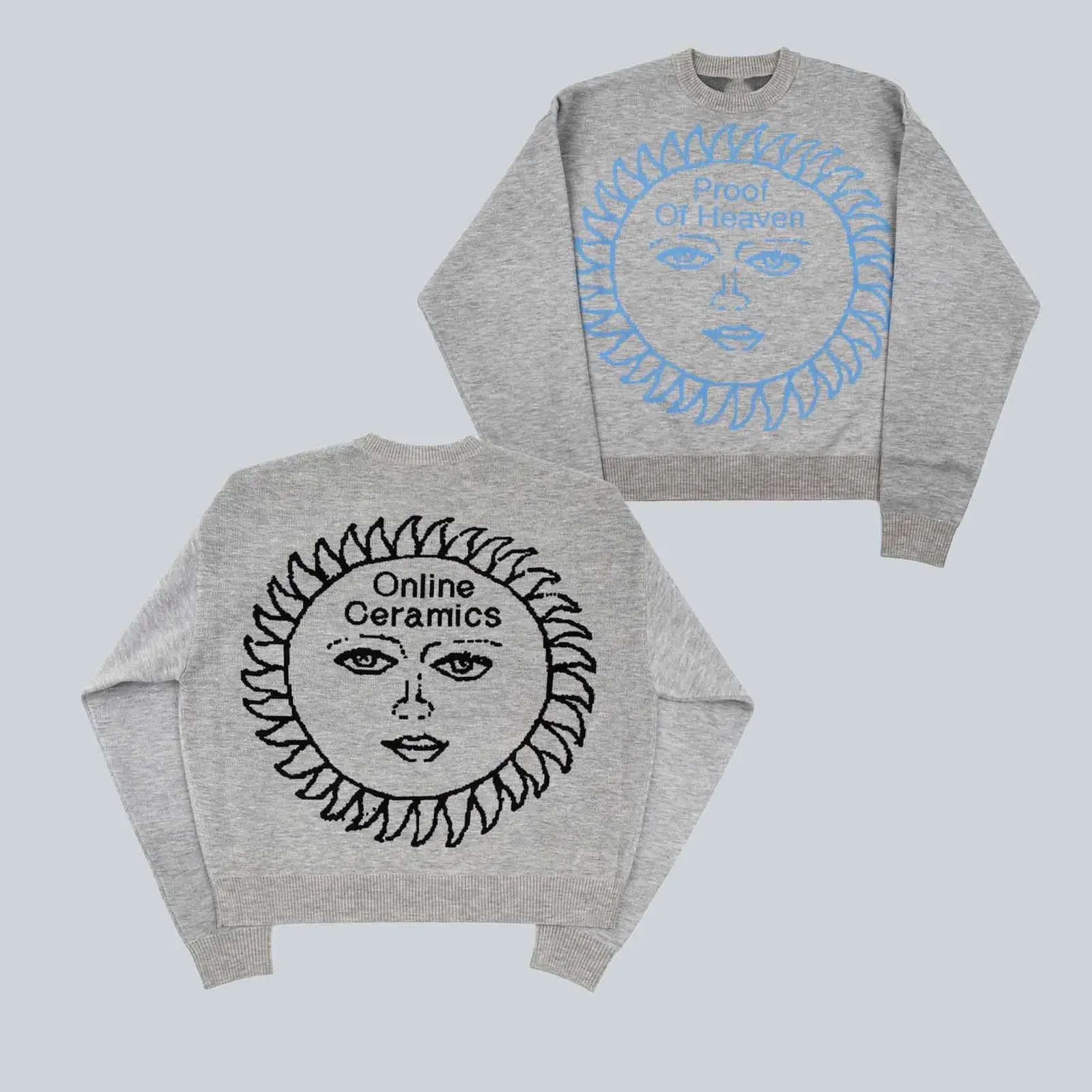 Online Ceramics Merch Sun Logo Knit Sweatshirt Vintage Knit Clothes Menswear Womenswear
