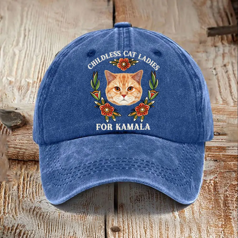 Orange Cat Childless Cat Ladies For Kamala Hat President Kamala Hat Gifts For Dads