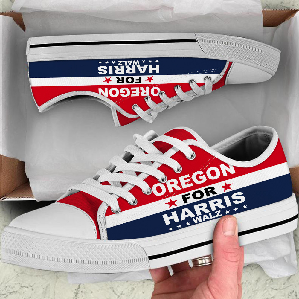 Oregon For Harris Walz 2024 Low Top Shoes Vote Democracy Sneakers Harris Political Campaign Merch