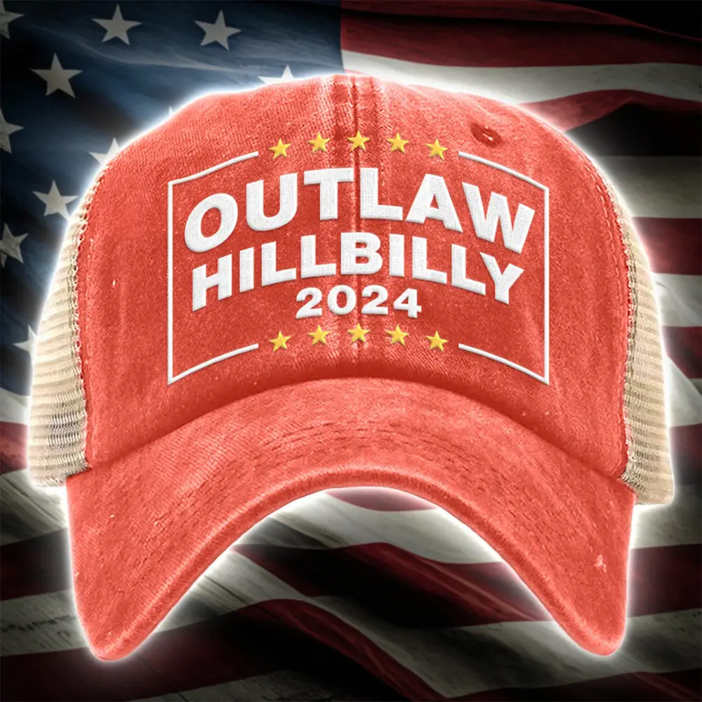 Outlaw Hillbilly 2024 Trucker Hat Vote Trump Vance For President Vp Political Campaign Hat