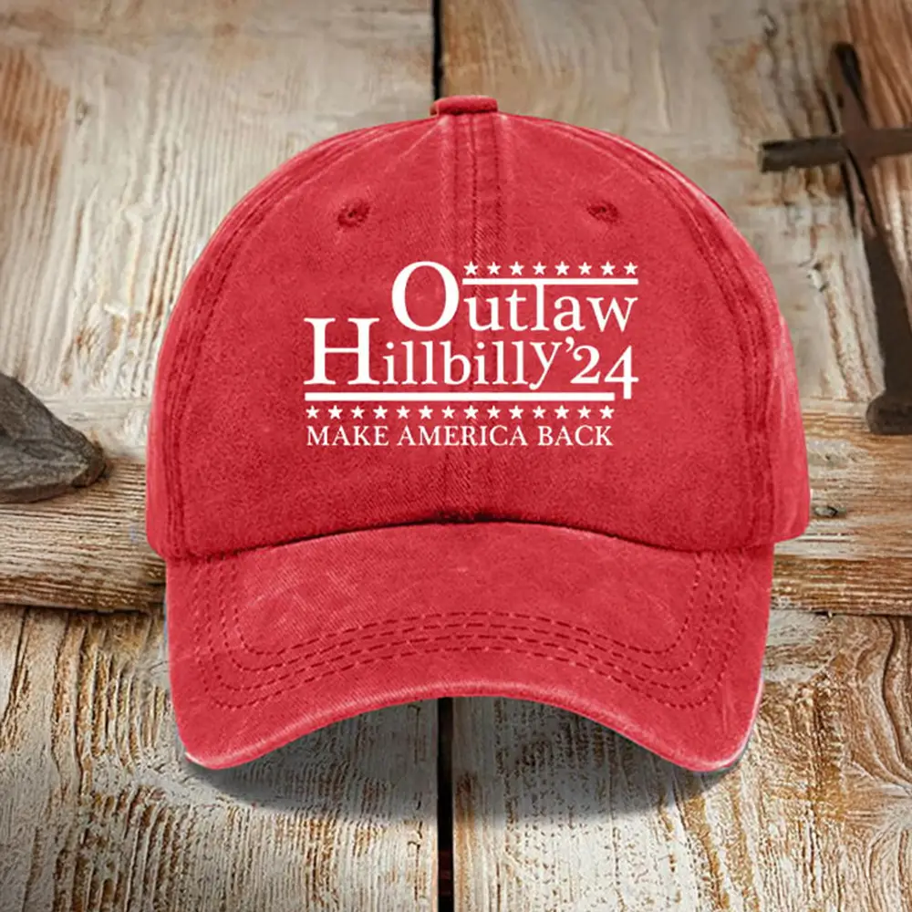 Outlaw Hillbilly 24 Make America Back Hat Trump Vance Hats MAGA 2024 Trump Vance Merch