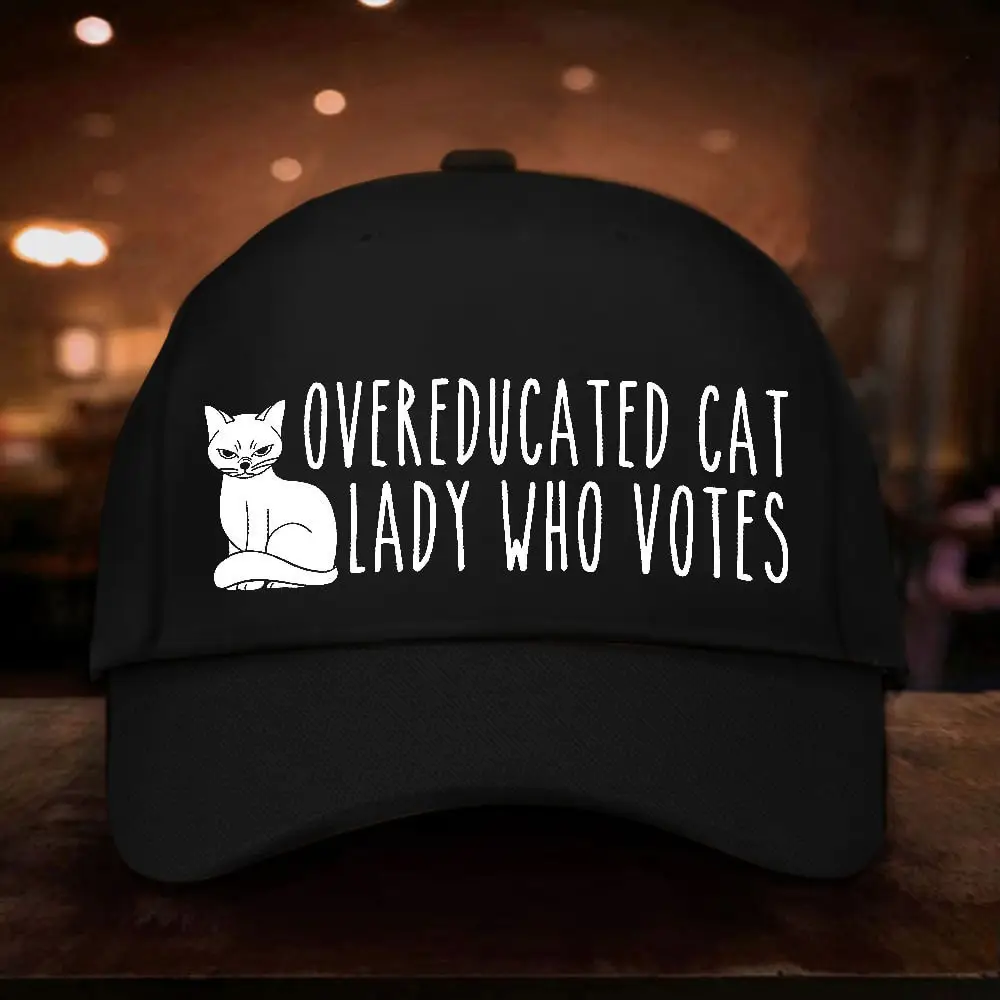 Overeducated Cat Lady Who Votes Hat Childless Cat Lady Quote Harris Hat Gifts For Voters Overeducated Cat Lady Who Votes Hat Childless Cat Lady Quote Harris Hat Gifts For Voters - Image 1