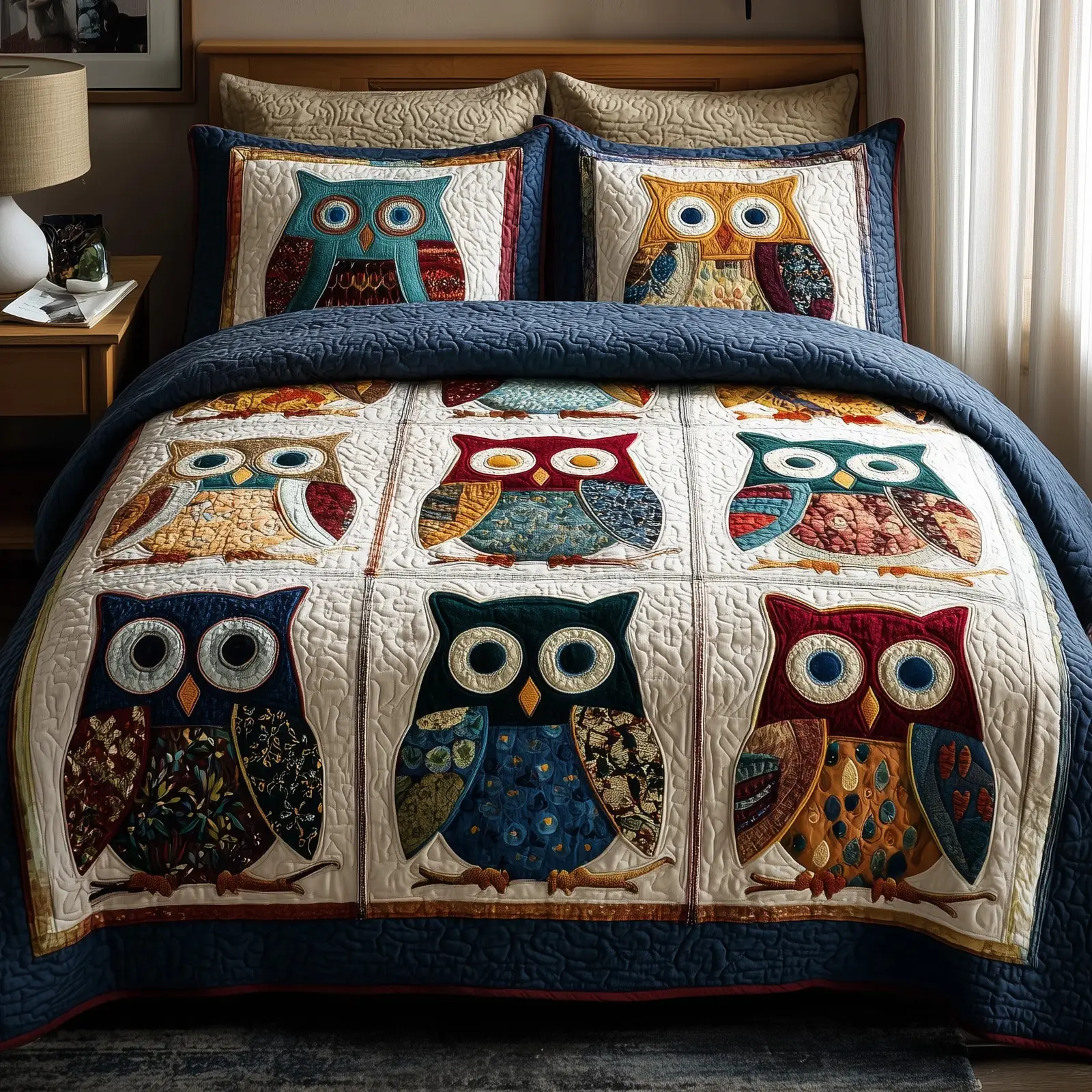 Owl Heaven Quilted Bedding Set Ultimate Comfort