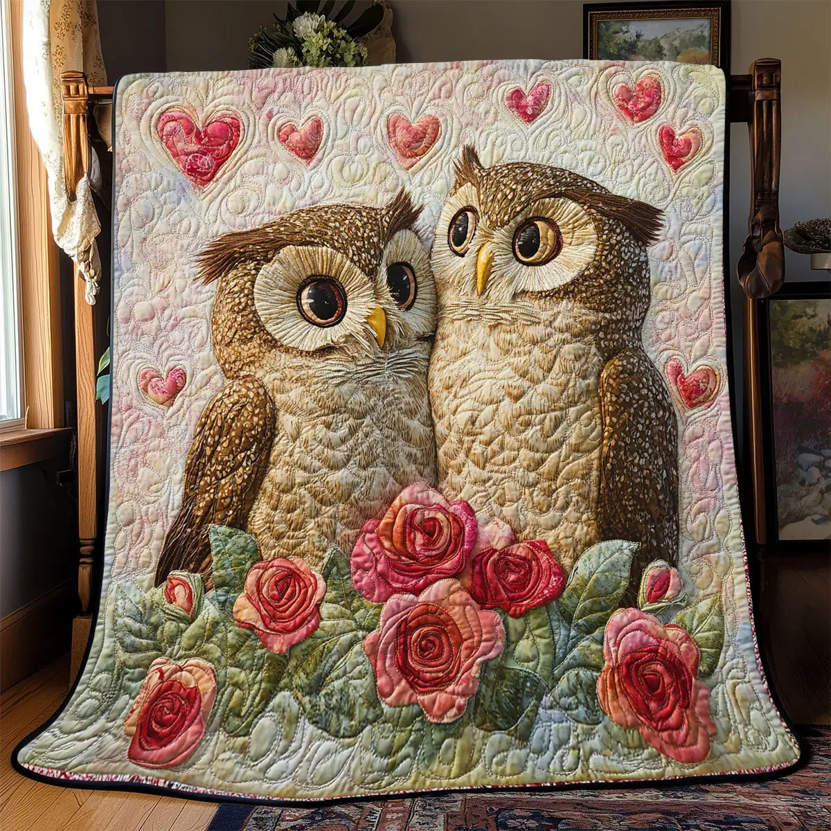 Owl Valentine Quilt Blankets Throws And Blankets Father's Day Presents For Son