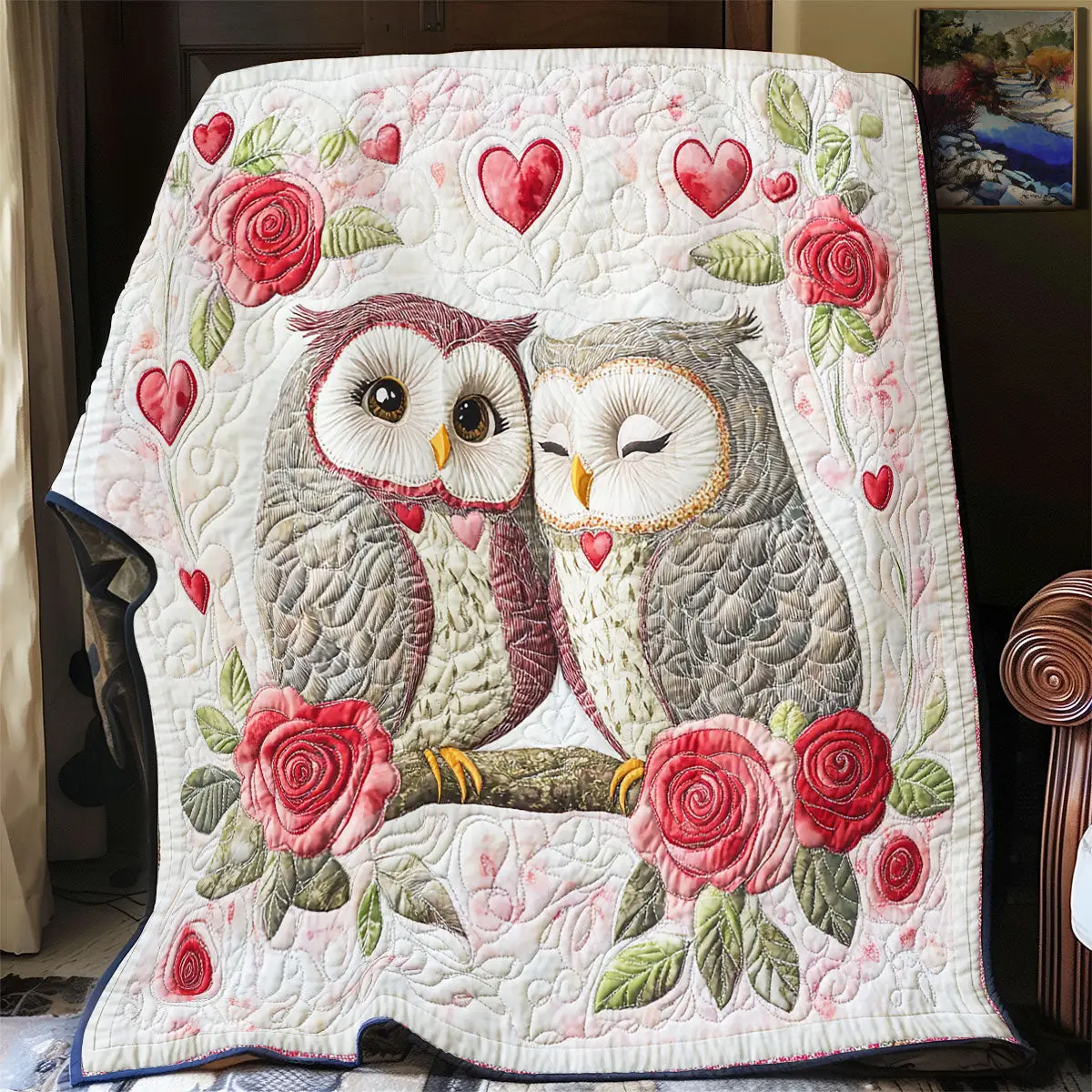Owl Valentine Quilt Blankets Throws And Blankets Mothers Day Gift For Friends