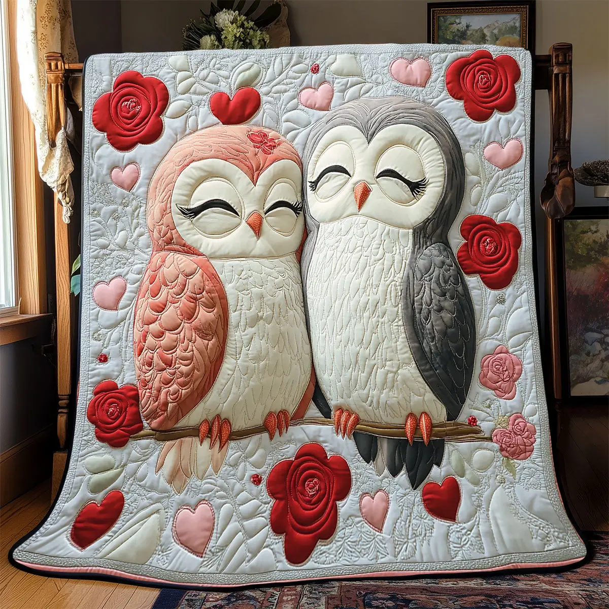 Owl Valentine Quilt Blankets Throws And Blankets Special Mother's Day Gifts For Mom