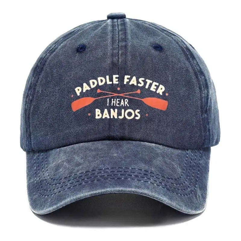 Paddle Faster I Hear Banjos Funny Print cap Witty Slogan T-Shirt for Men – Funny Graphic Tee Paddle Faster I Hear Banjos Funny Print cap Witty Slogan T-Shirt for Men – Funny Graphic Tee - Image 1