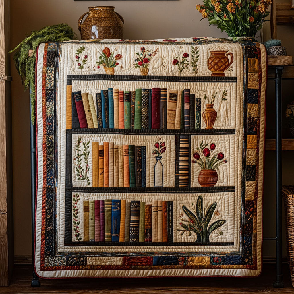 Pages in Bloom Quilted Blanket Holiday Throw Blanket Book Presents For Women Pages in Bloom Quilted Blanket Holiday Throw Blanket Book Presents For Women - Image 1