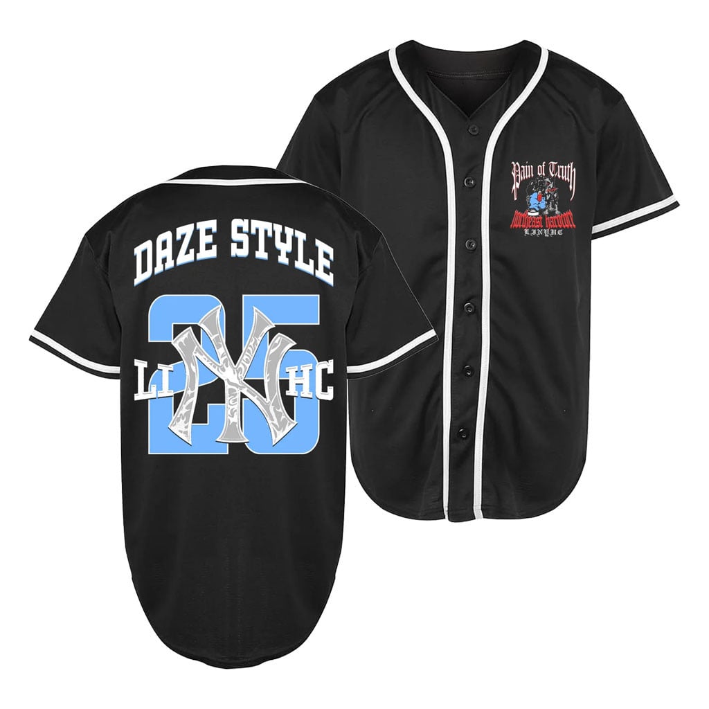 Pain Of Truth Merch 2026 Northeast HC Black Baseball Jersey Music Related Gifts For Guys