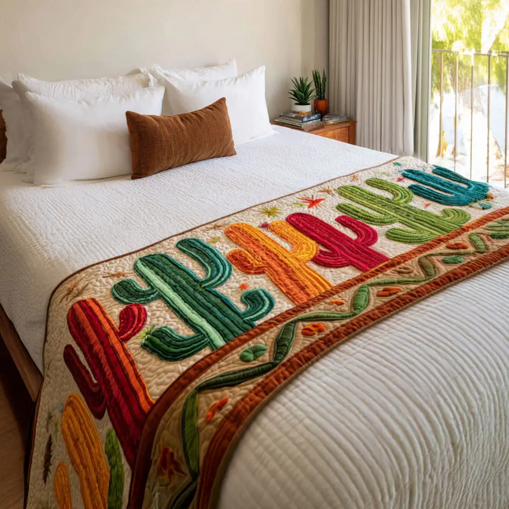 Painted Desert Blossoms Quilted Bed Runner Painted Desert Blooms Southwest Home Gift