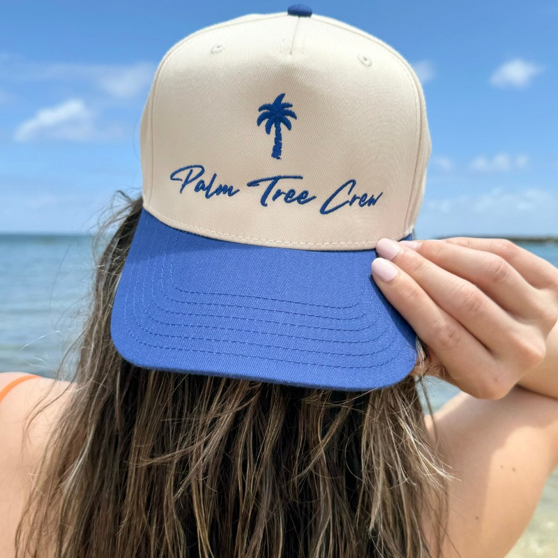 Palm Tree Crew Hat Summer Trendy Vacation Trucker Cap Great Merch Ideas For Her