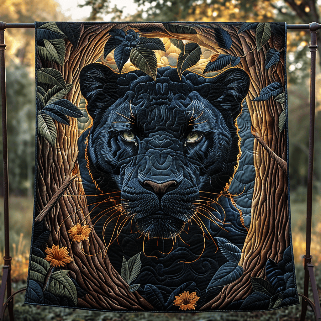 Panther Glaze Quilted Blanket Christmas Throw Blanket Leopard Print Gifts For Her