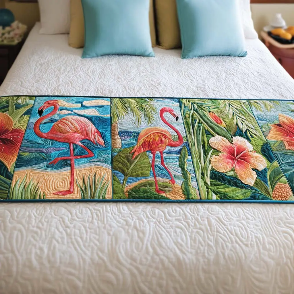 Paradise Walk Quilted Bed Runner Paradise Walk Tropical Gift