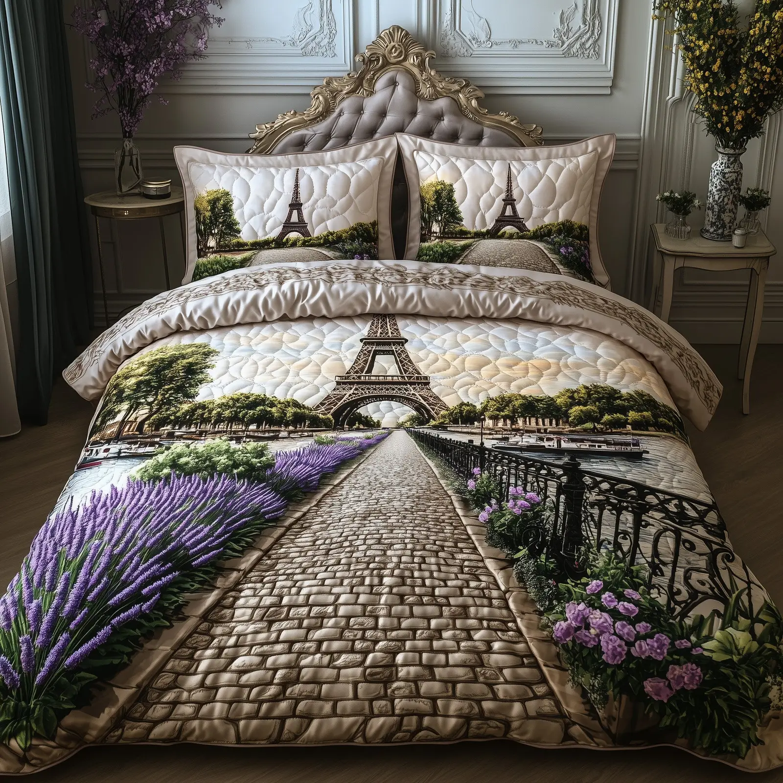 Paris Dreams Quilted Bedding Set For Family