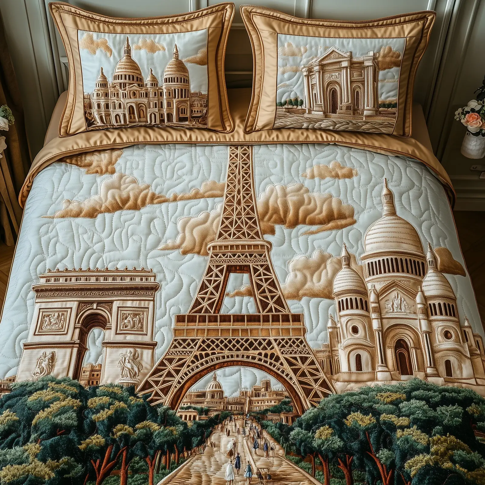 Paris Dreams Quilted Bedding Set For Women