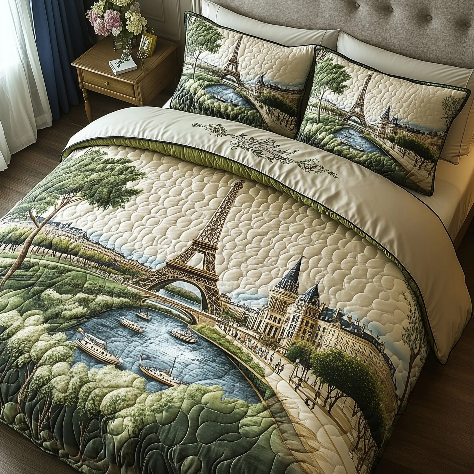 Paris Dreams Quilted Bedding Set Housewarming Gift Paris Dreams Quilted Bedding Set Housewarming Gift - Image 1