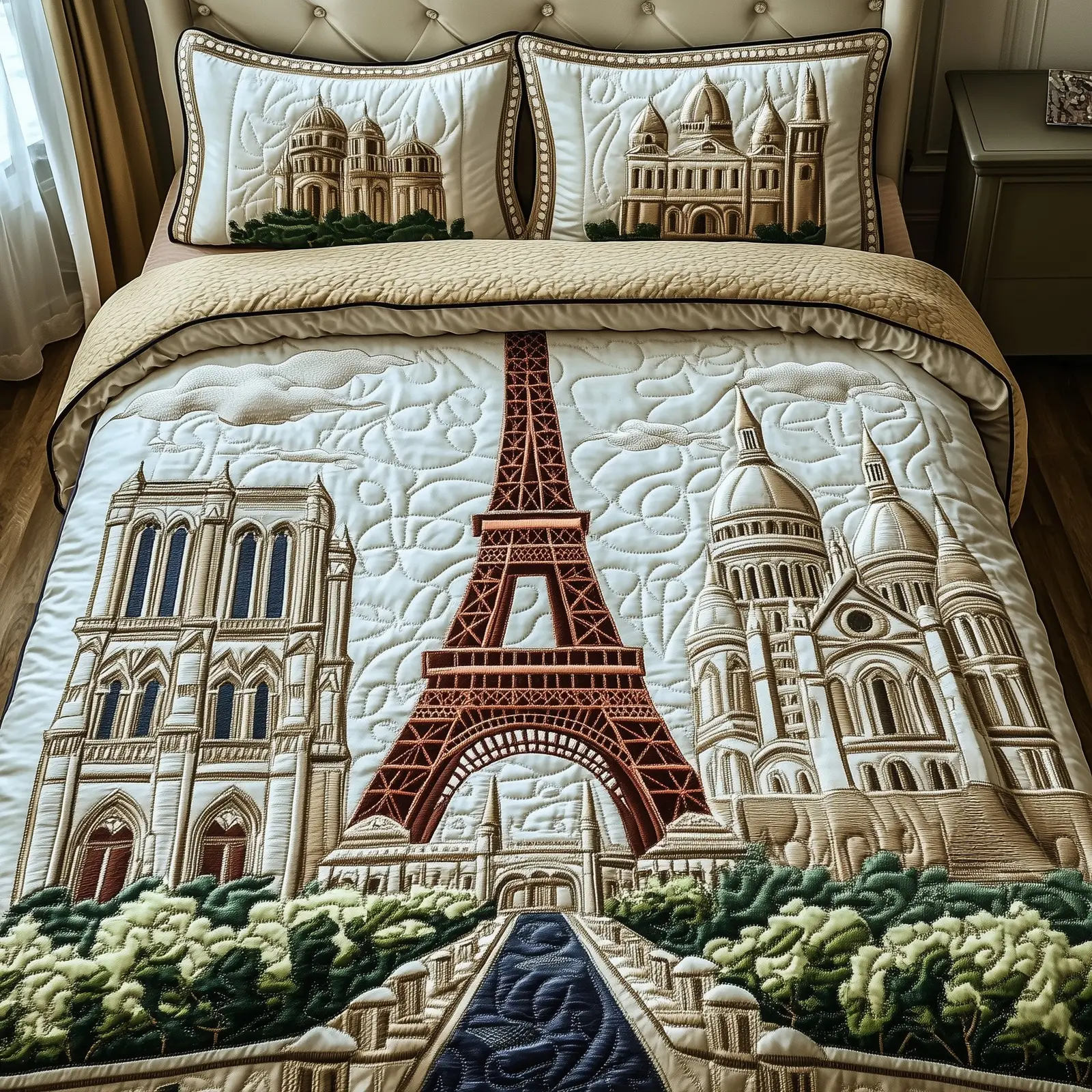 Paris Dreams Quilted Bedding Set Wedding Gift Paris Dreams Quilted Bedding Set Wedding Gift - Image 1