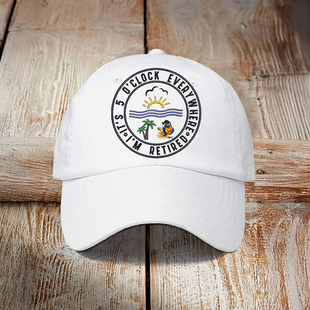 Parrot Hat I'm Retired It's 5 O'Clock Everywhere Ball Cap Jimmy Buffett Merch Gift Ideas