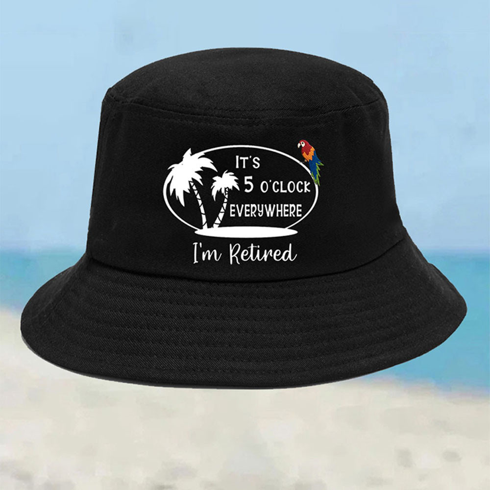 Parrot Hat I'm Retired It'S 5 O'Clock Everywhere Bucket Hat Jimmy Buffet Merch Unique Gift