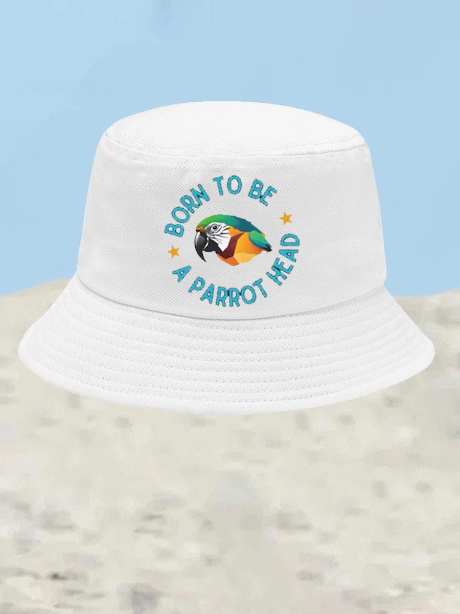 Parrot Jimmy Buffett Merch Hat Born to Be a Head Bucket Hat Special Gift For Music Fans
