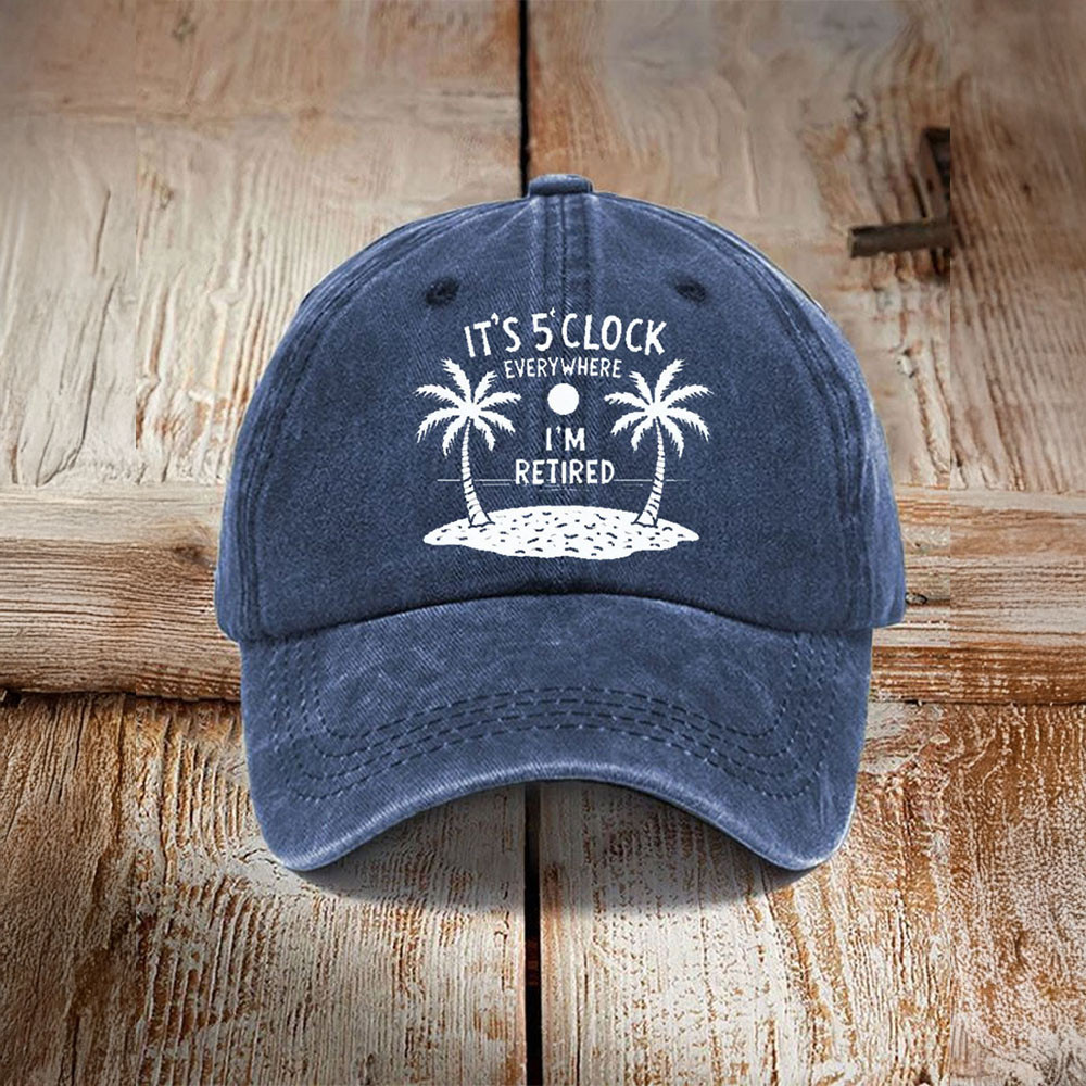 Parrot Jimmy Buffett Merch Hat I'm Retired It's 5 O'Clock Everywhere Ball Cap Dad Gifts