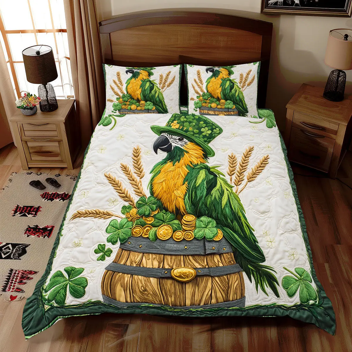 Parrot Patrick Day Duvet Cover Set Quilt Bedding Set Bedspread Parrot Gift Ideas