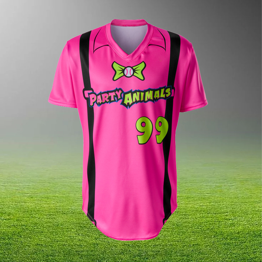 Party Animals Short Sleeve Jersey Pink Suspenders Banana Ball Merch Gift for Wife