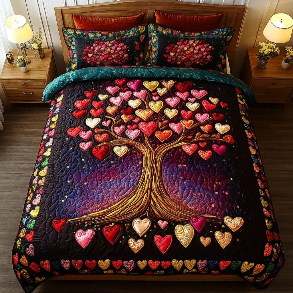 Passion Grove Quilted Bedding Set Tree Of Life Modern Bedroom Decor Valentines Gifts For Women