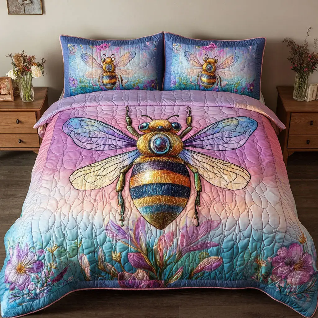 Pastel Dream Quilted Bedding Set Luxury Comforter Gift Set for Him or Her Pastel Dream Quilted Bedding Set Luxury Comforter Gift Set for Him or Her - Image 1
