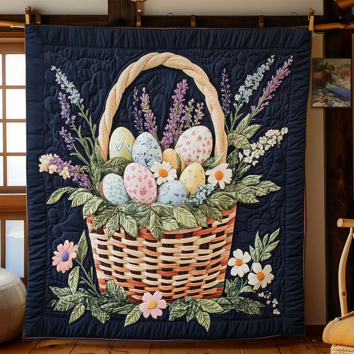 Pastel Easter Bliss Quilted Blanket Cute Bedroom Decorations Gift For Mother Pastel Easter Bliss Quilted Blanket Cute Bedroom Decorations Gift For Mother - Image 1
