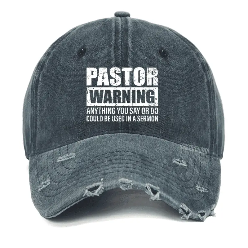 Pastor Warnin Washed Vintage Cap Funny Saying Shirt for Men – Humorous T-Shirt
