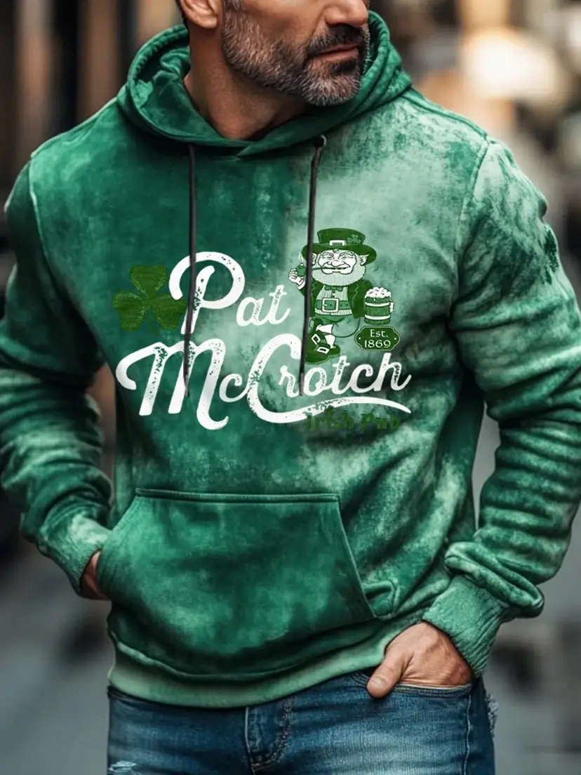 Pat McGroin Irish Pub Hoodie Men's St Patrick's Day Clothing Best Gifts For Dad