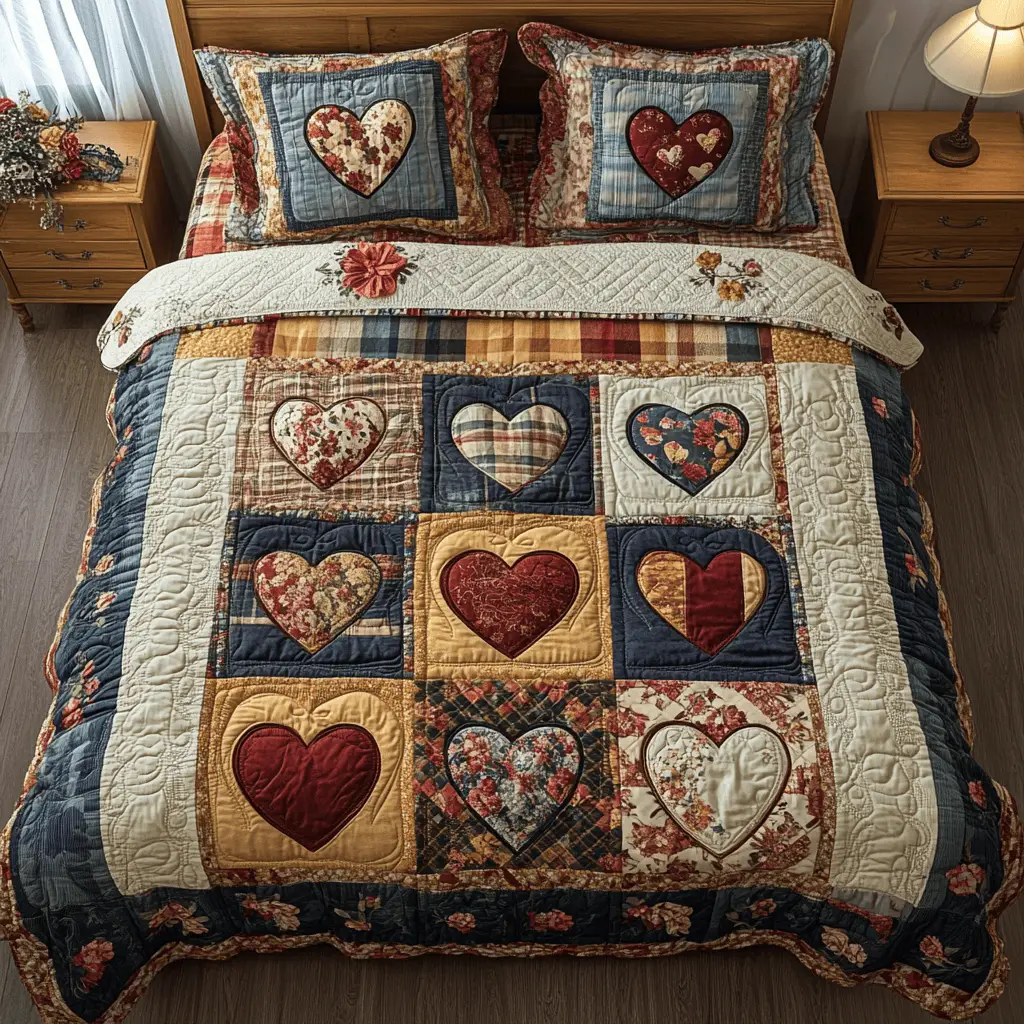Patch Passion Quilted Bedding Set Unique Bedding Gift for Family Gatherings