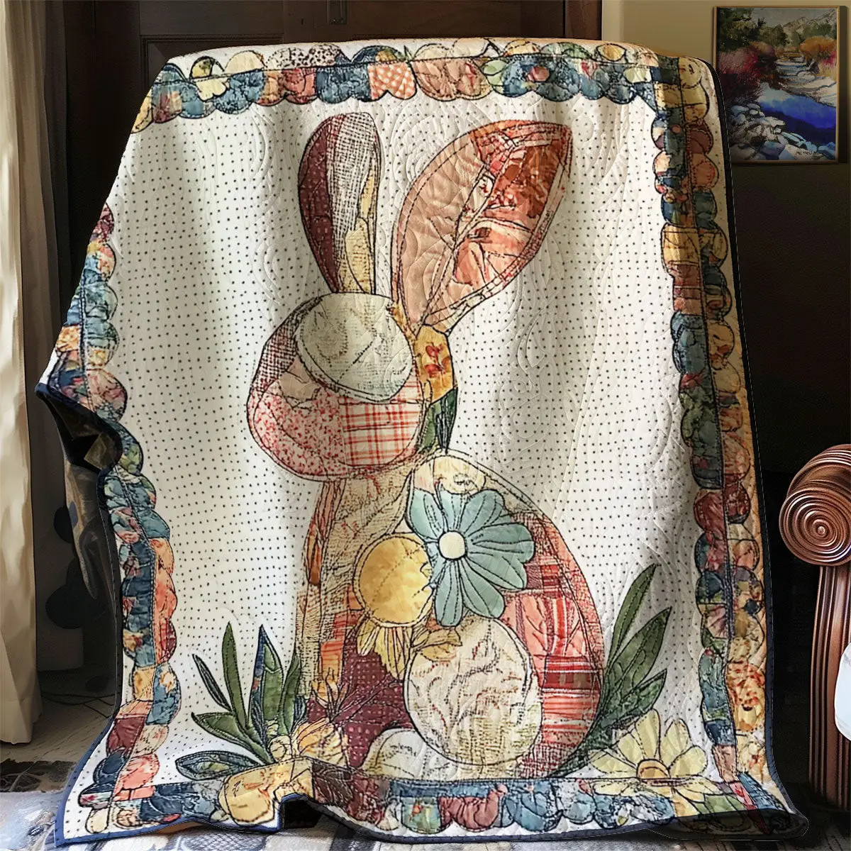 Patchwork Bunny Quilt Throws And Blankets Special Fathers Day Presents Patchwork Bunny Quilt Throws And Blankets Special Fathers Day Presents - Image 1