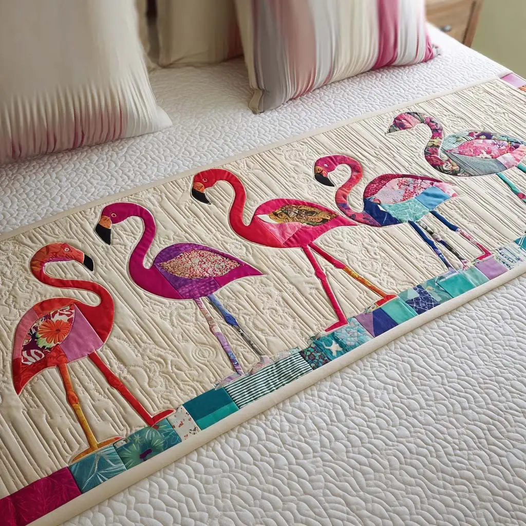 Patchwork Charm Quilted Bed Runner Patchwork Charm Warm Home Gift Patchwork Charm Quilted Bed Runner Patchwork Charm Warm Home Gift - Image 1