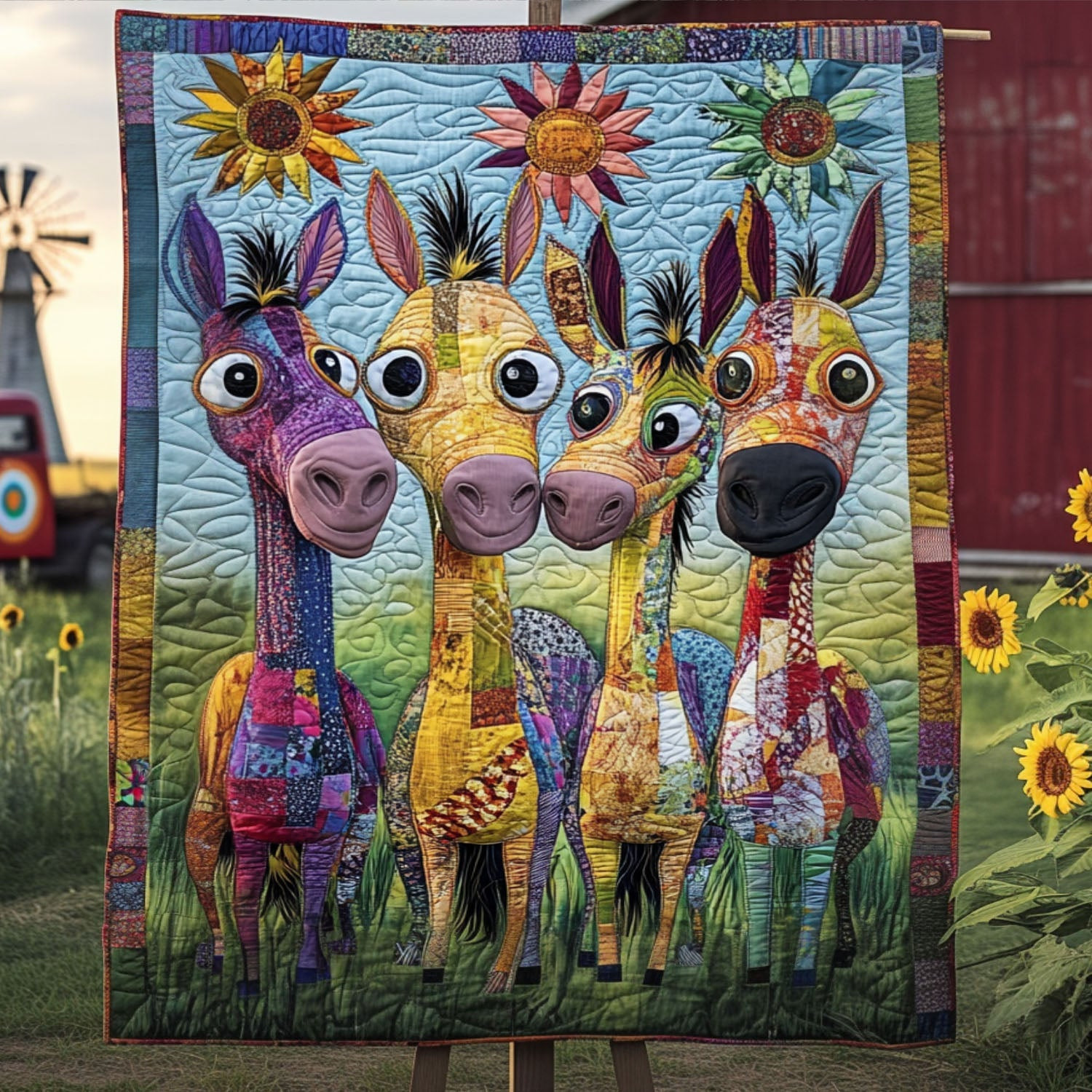Patchwork Critters Quilted Blanket Christmas Holiday Donkey Gift Ideas Patchwork Critters Quilted Blanket Christmas Holiday Donkey Gift Ideas - Image 1